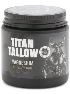 TITAN TALLOW Unscented Beef Tallow Balm With Magnesium for Skin, Muscles, Sleep